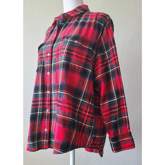 Old Navy Checked Women's The Boyfriend Shirt Button Up Sz‎ Medium Petite Preppy - Picture 12 of 13